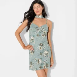 Women's Twist Front Scarf Mini Dress - Wild Fable™ Dark Green Floral 8 Women's Twist Front Scarf Mini Dress - Wild Fable™ Dark Green Floral -Wild Fable Store GUEST a1934972 360e 4b95 8ec2 53574731a7e8