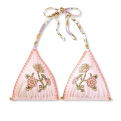 Women's Embroidered Detail Triangle Bikini Top - Wild Fable™ Multi Floral Print -Wild Fable Store GUEST ab9a1794 8ff8 4f4f 95f1 00528fd26c79