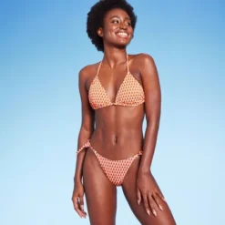 Women's Ribbed Side-Tie Scoop Front High Leg Extra Cheeky Bikini Bottom - Wild Fable™ Geo Print -Wild Fable Store GUEST adaf0ba4 b18b 4867 be8f 9e730cf88572