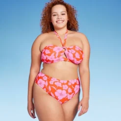 Women's High Leg Extra Cheeky Low-Rise Bikini Bottom - Wild Fable™ Orange/Pink Tropical Print -Wild Fable Store GUEST add20b1b d2ed 458c 8ae8 d8cb55ca8f66