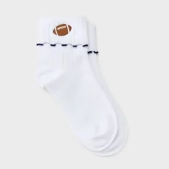 Women's Game Day Embroidered Football Pointelle Bobby Socks With Lettuce Edge Cuff - Wild Fable™ 27 Women's Game Day Embroidered Football Pointelle Bobby Socks With Lettuce Edge Cuff - Wild Fable™ -Wild Fable Store GUEST af1bde66 a44c 4342 a853 3873263df3b4
