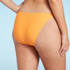 Women's Extra Cheeky Extra High Leg Crochet Bikini Bottom - Wild Fable™ Multi Orange Striped -Wild Fable Store GUEST b373d6fd 8147 4878 9cb1 fac55a7f20db