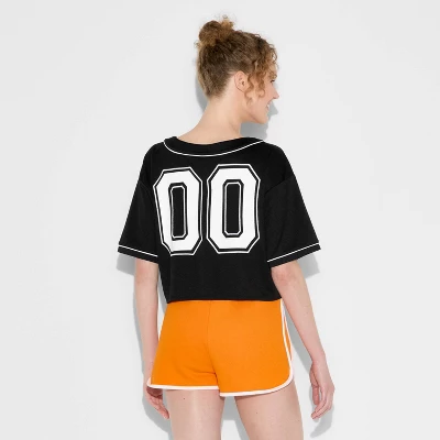 Women's Game Day Cropped Elbow Sleeve V-Neck Athletic Jersey - Wild Fable™ 4 Women's Game Day Cropped Elbow Sleeve V-Neck Athletic Jersey - Wild Fable™ - Image 2