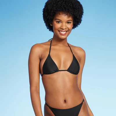 Women's Low Coverage Mini Triangle Bikini Top - Wild Fable™ Black 7 Women's Low Coverage Mini Triangle Bikini Top - Wild Fable™ Black - Image 5