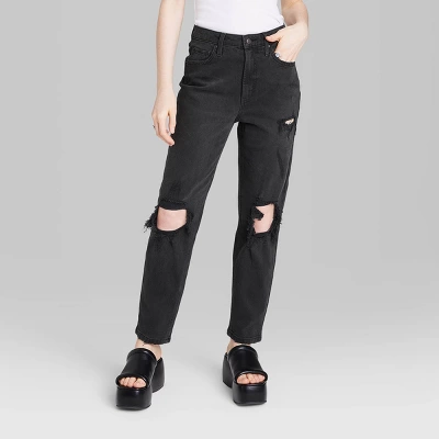 Women's Super-High Rise Tapered Jeans - Wild Fable™ Black Denim 3 Women's Super-High Rise Tapered Jeans - Wild Fable™ Black Denim