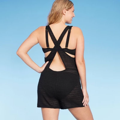 Women's Crochet Cover Up Romper - Wild Fable™ Black 3 Women's Crochet Cover Up Romper - Wild Fable™ Black