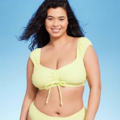 Women's Tie-Front Cap Sleeve Bralette Bikini Top - Wild Fable™ Light Yellow 19 Women's Tie-Front Cap Sleeve Bralette Bikini Top - Wild Fable™ Light Yellow -Wild Fable Store GUEST c0e6b8ef 57d1 4a0a 87f8 b790c3640e8b