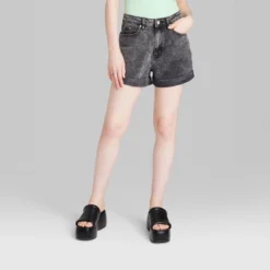 Women's Super-High Rise Rolled Cuff Jean Shorts - Wild Fable™
