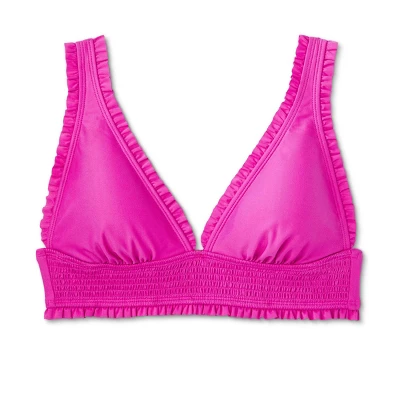 Women's Smocked Detail Longline Bikini Top - Wild Fable™ Purple 7 Women's Smocked Detail Longline Bikini Top - Wild Fable™ Purple - Image 5