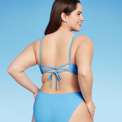 Women's Pucker Square Neck Wide Strap Bralette Bikini Top - Wild Fable™ 3 Women's Pucker Square Neck Wide Strap Bralette Bikini Top - Wild Fable™