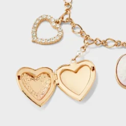 Mixed Heart Charm Necklace - Wild Fable™ Gold 8 Mixed Heart Charm Necklace - Wild Fable™ Gold -Wild Fable Store GUEST ce3578ef 4d66 431f bdef 79bb1bdcb58d