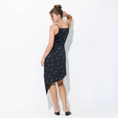 Women's Asymmetrical Hem Mini Dress - Wild Fable™ Black Bow 3 Women's Asymmetrical Hem Mini Dress - Wild Fable™ Black Bow