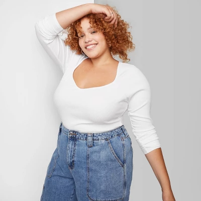 Women's Long Sleeve Sweetheart Neck Seamless Shirt - Wild Fable™ 8 Women's Long Sleeve Sweetheart Neck Seamless Shirt - Wild Fable™ - Image 6