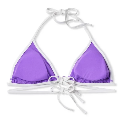 Women's Strappy Ring Front Triangle Bikini Top - Wild Fable™ Purple 8 Women's Strappy Ring Front Triangle Bikini Top - Wild Fable™ Purple - Image 6
