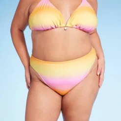 Women's Low-Rise Cheeky High Leg Bikini Bottom - Wild Fable™ Pink/Yellow Ombre Print 7 Women's Low-Rise Cheeky High Leg Bikini Bottom - Wild Fable™ Pink/Yellow Ombre Print -Wild Fable Store GUEST df900d55 2cab 49f1 9208 dd03606f92eb