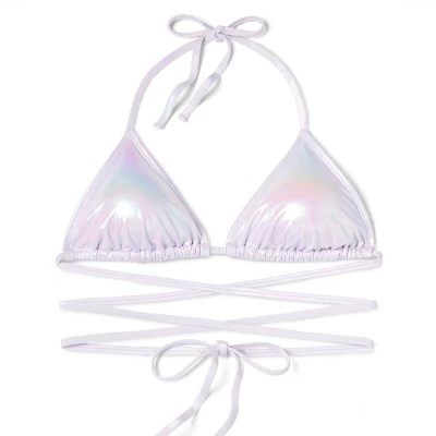 Women's Extreme Wrap Triangle Bikini Top - Wild Fable™ Light Purple Iridescent 7 Women's Extreme Wrap Triangle Bikini Top - Wild Fable™ Light Purple Iridescent - Image 5