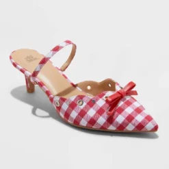 Women's Lysandra Gingham Eyelet Kitten Heels - Wild Fable™ Red 9 Women's Lysandra Gingham Eyelet Kitten Heels - Wild Fable™ Red -Wild Fable Store GUEST e3e67ebb 200c 4dc0 9bc8 dddff3d73845