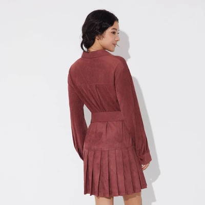 Women's Long Sleeve Suede Mini Shirtdress - Wild Fable™ 6 Women's Long Sleeve Suede Mini Shirtdress - Wild Fable™ - Image 4