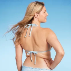 Women's Lace Detail Triangle Bikini Top - Wild Fable™ Blue -Wild Fable Store GUEST ef5378b5 46a3 4daa a29b 5f09ec9fb198