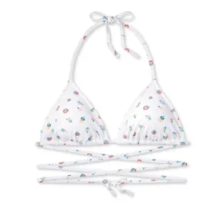 Women's Floral Print Strappy Triangle Bikini Top - Wild Fable™ White -Wild Fable Store GUEST f24c57eb 5883 46f6 9dde bf7051ac6f74