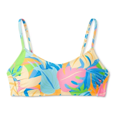 Women's Scoop Neck Bralette Bikini Top - Wild Fable™ Multi Tropical Print 7 Women's Scoop Neck Bralette Bikini Top - Wild Fable™ Multi Tropical Print - Image 5