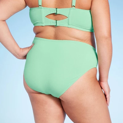 Women's Mid-Rise High Leg Cheeky Lurex Bikini Bottom - Wild Fable™ Mint Green 3 Women's Mid-Rise High Leg Cheeky Lurex Bikini Bottom - Wild Fable™ Mint Green