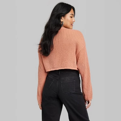 Women's Crewneck Open Knit Cropped Pullover - Wild Fable™ 4 Women's Crewneck Open Knit Cropped Pullover - Wild Fable™ - Image 2