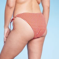 Women's Ribbed Side-Tie Scoop Front High Leg Extra Cheeky Bikini Bottom - Wild Fable™ Geo Print -Wild Fable Store GUEST fb77b4e9 7c91 4a4a a13d b04b360ece68